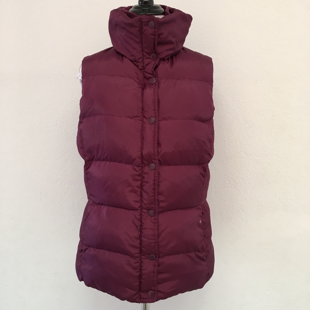 J. Crew Puffer Down Vest Burgundy Size Small